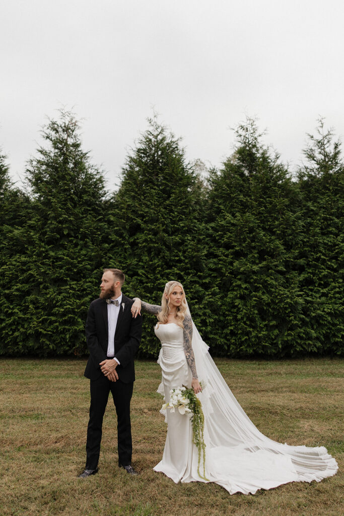 Editorial portrait of bride and groom